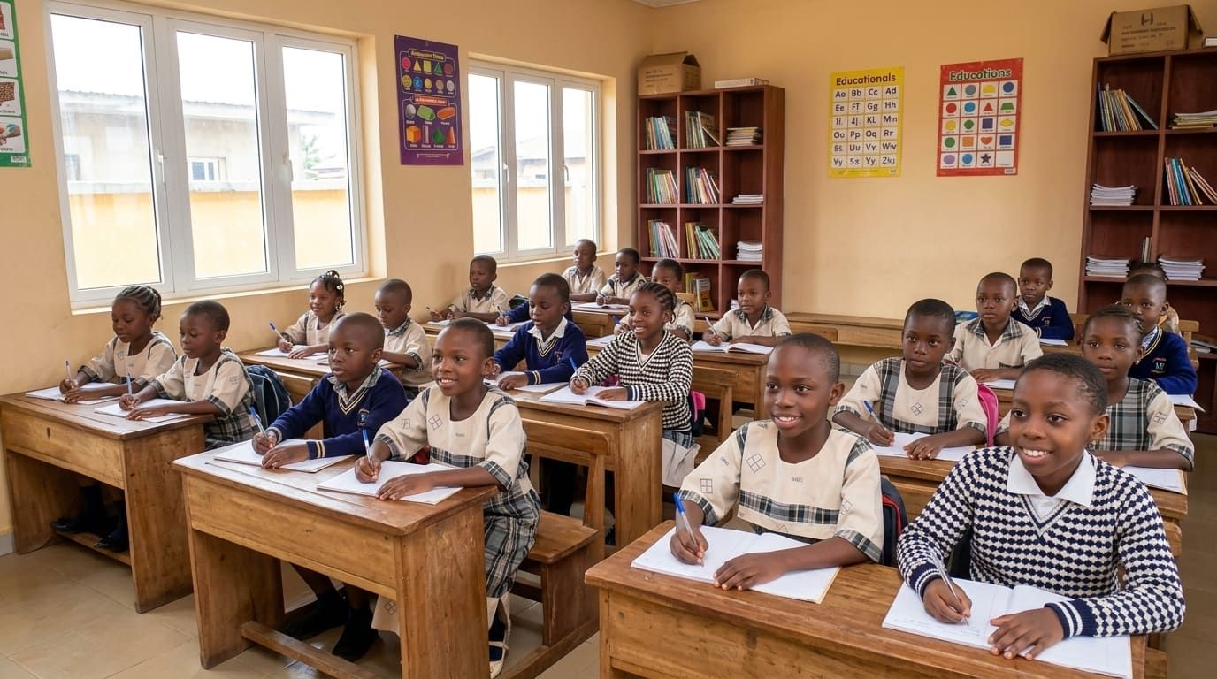 Pupils engaged in classroom learning at Mayowa Nursery & Primary School