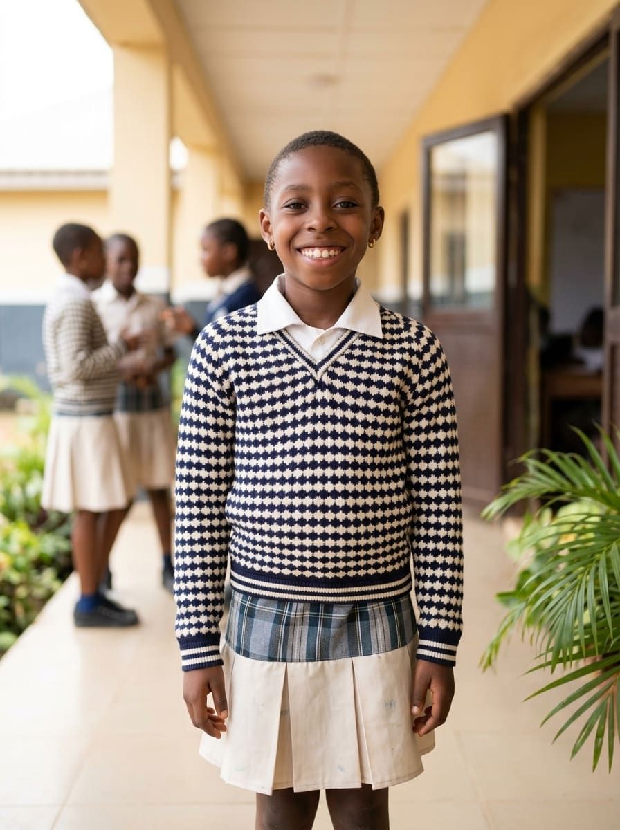 Mayowa Nursery & Primary School pupil in school uniform